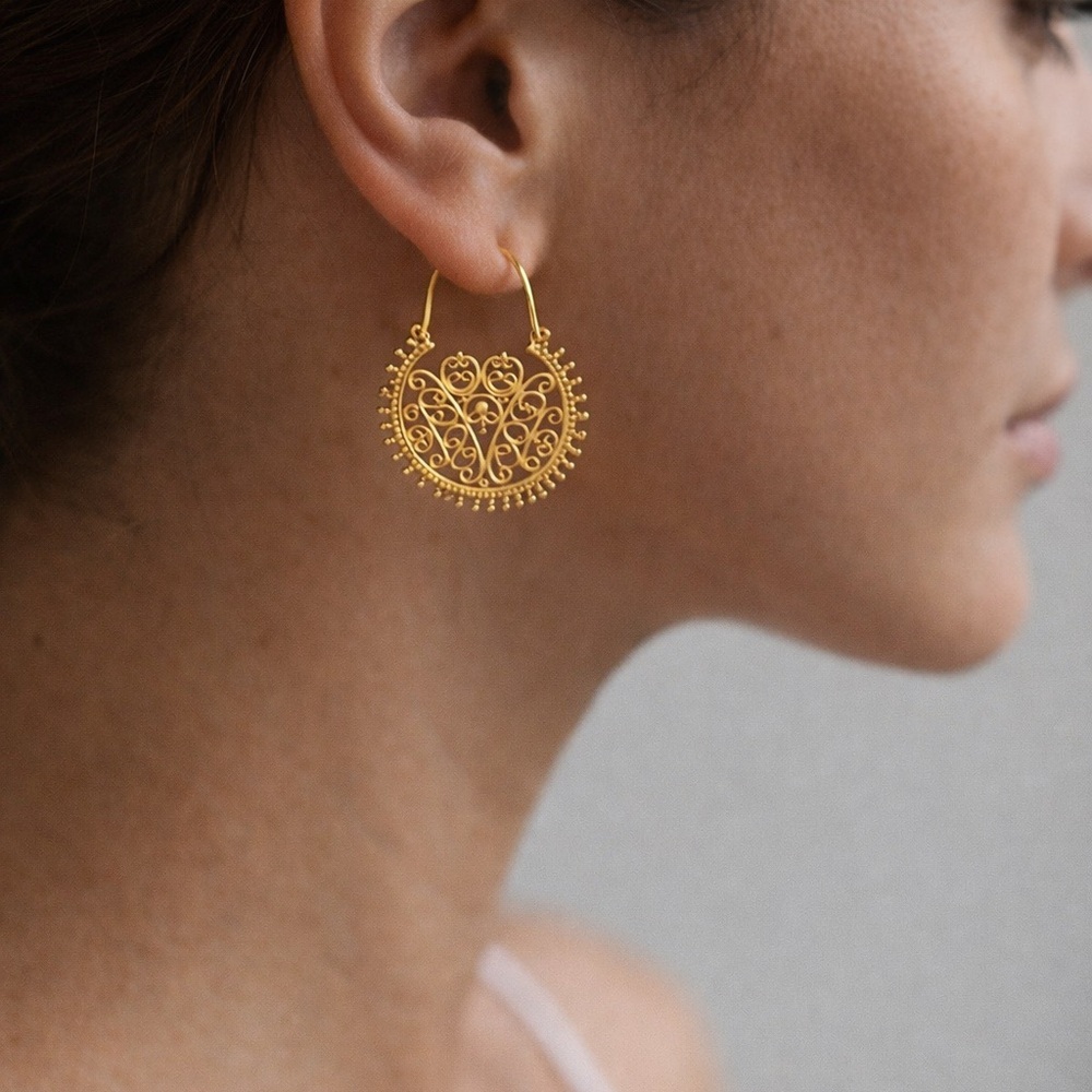 Retro Elegance 925 Sterling Silver with 14k Gold Plating